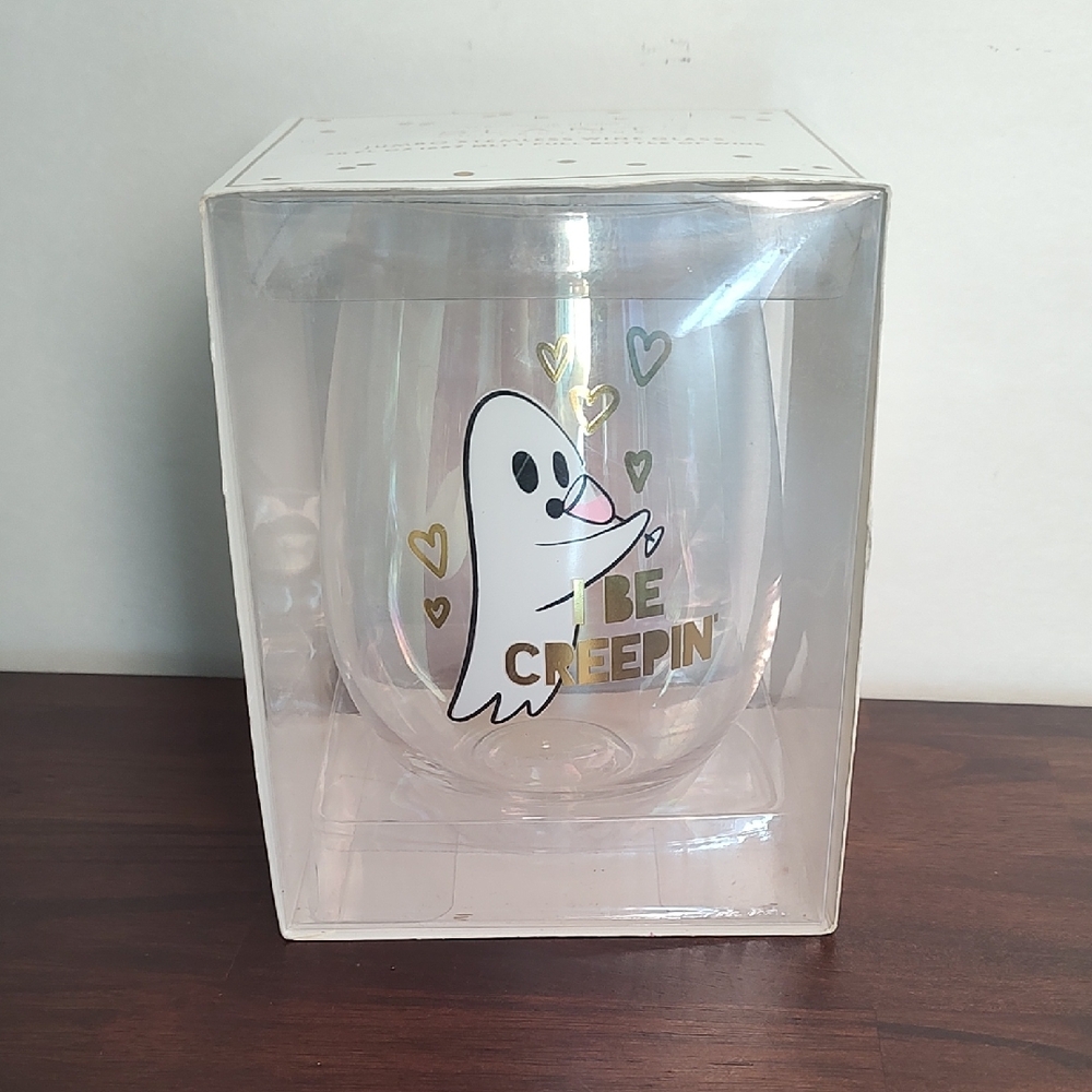 Jumbo Stemless Wine Glass 30 Fluid Ounce Halloween Fall Vase Decor Glass